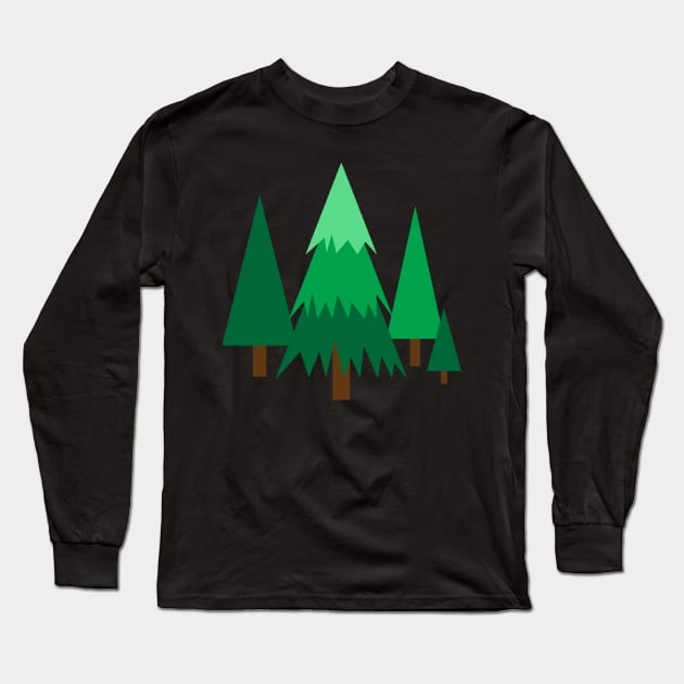 Pine trees on the hill Long Sleeve T-Shirt by FrancesPoff